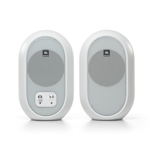 JBL 104-BT (Pair) - White - Compact Desktop Reference Monitors with Bluetooth - Hero image number null