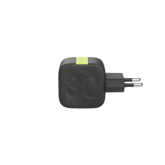 InstantCharger 30W 2 USB - Black - Compact USB-C and USB-A PD charger - Left image number null