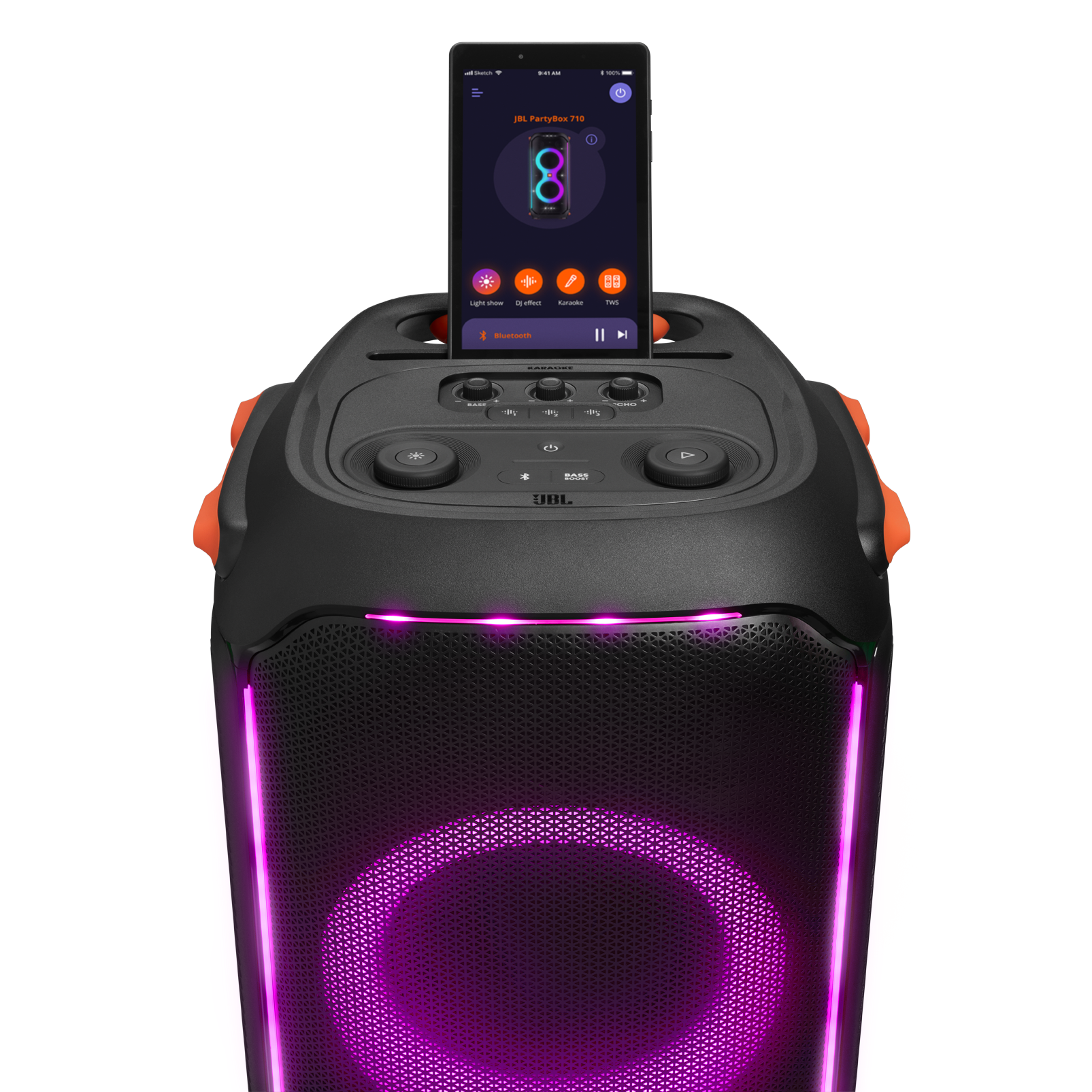 JBL Partybox 710 - Black - Party speaker with 800W RMS powerful sound, built-in lights and splashproof design. - Detailshot 2