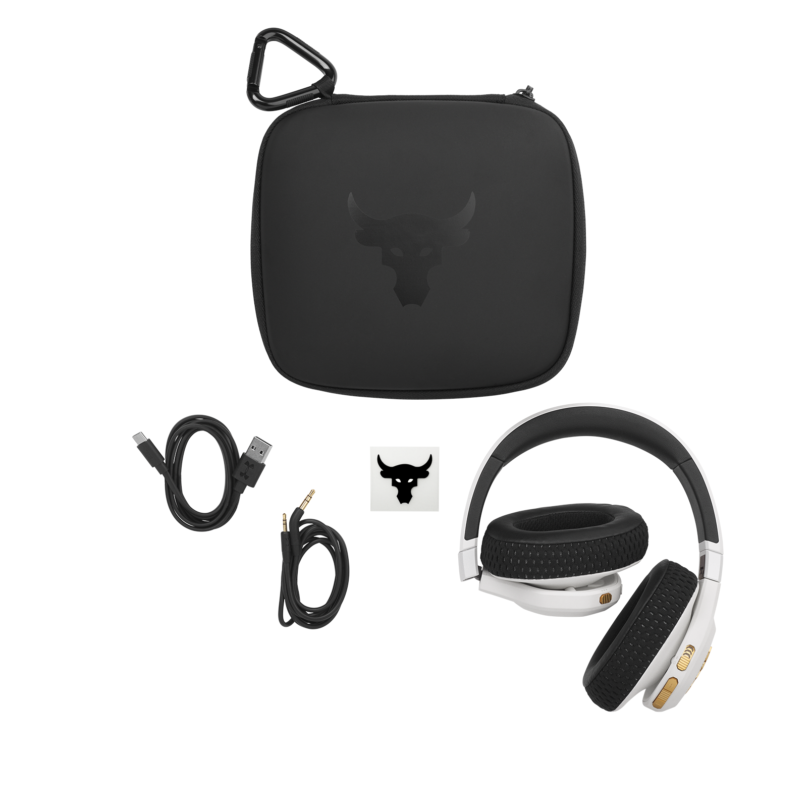 UA Project Rock Over-Ear Training Headphones - Engineered by JBL - White - Over-Ear ANC Sport Headphones - Detailshot 5